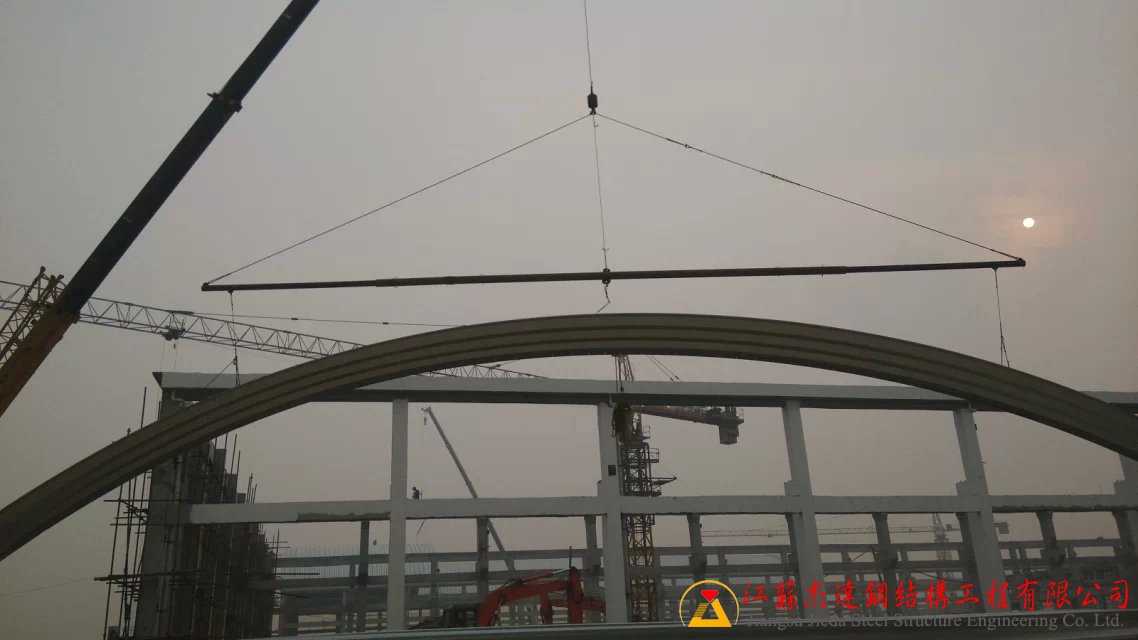 湖北三寧化工拱形屋頂新建工程湖北三寧化工拱形屋頂工程實景圖1