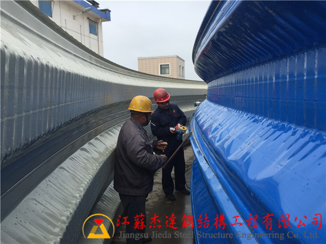 揚州瘦西湖糧庫倉間罩棚拱形屋頂1期拱形屋頂絞邊