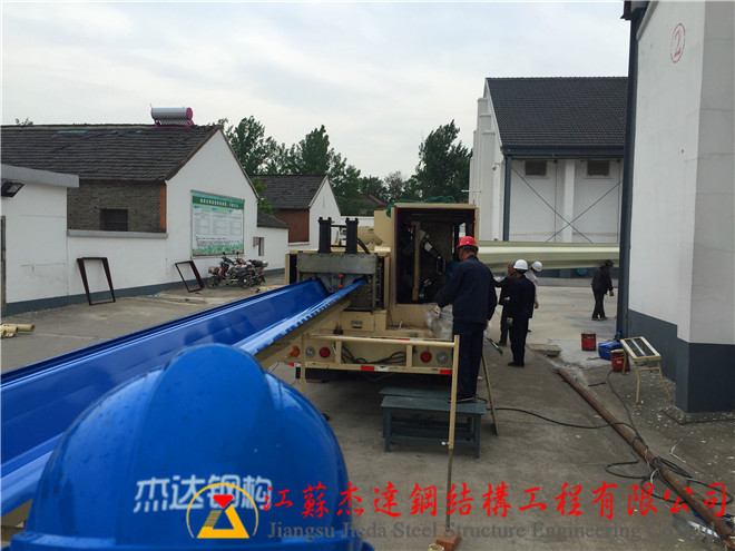 揚(yáng)州市新集糧庫(kù)卸糧罩棚安裝工程卸糧罩棚側(cè)視圖