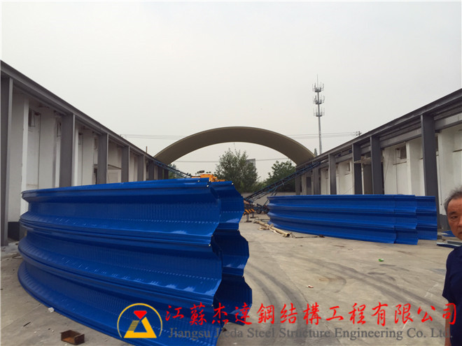 揚(yáng)州市新集糧庫(kù)卸糧罩棚安裝工程罩棚完工實(shí)拍