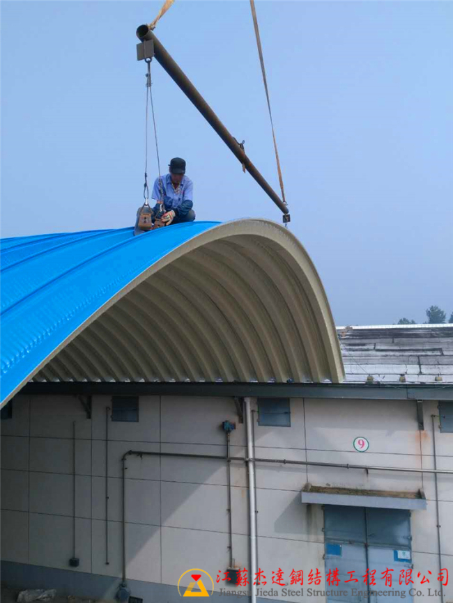 江蘇鹽城便倉糧庫倉間罩棚施工鹽城市便倉糧庫吊裝
