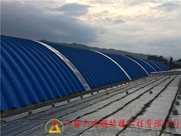 福建光澤K-SPAN倉間罩棚工程采光帶安裝完成