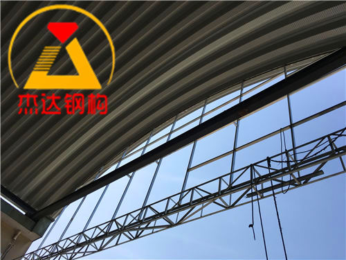 拱形屋頂框架結(jié)構(gòu)山墻江蘇淮安盱眙糧食儲備庫拱形屋頂方管框架山墻側(cè)視圖