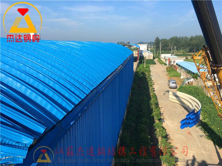 鹽城張莊糧庫拱形屋頂換新工程拱形屋頂施工材料準備