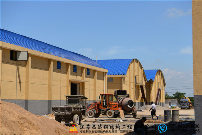江西宜春高安糧庫拱形屋頂工程江西宜春高安糧庫拱形屋頂側(cè)面圖
