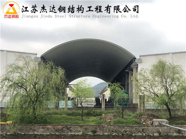 浙江舟山中心庫倉間罩棚二期工程浙江舟山拱形屋頂施工吊裝圖 浙江舟山中心庫倉間罩棚二期工程浙江舟山拱形屋頂施工吊裝圖
