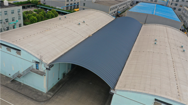 浙江寧波慈溪糧庫拱形屋頂罩棚工程浙江寧波慈溪糧食儲備庫拱形屋頂罩棚俯視圖